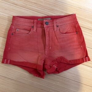 Joe’s Jeans orange-red denim shorts, size 26, fits a little small